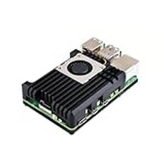 Waveshare Aluminium Alloy Case (H) for Raspberry Pi 5, with Temperature-Controlled Blower Fan, Faster Heat Dissipation, More Durable