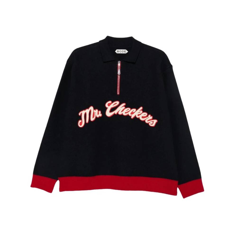 Bode Zip-up sweater - Sweatshirts - Herre - Sort - S - Uld