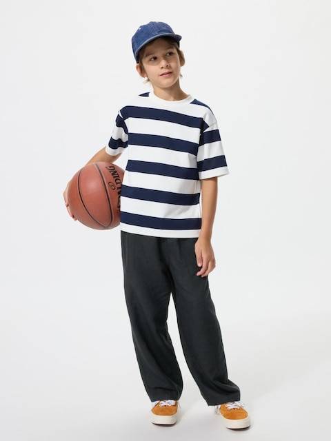 Uniqlo - Linen Blend Wide Trousers - Black - 11-12 Years (150cm)