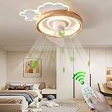 ing cartoon clouds modern led-taklampa i trä med fläkt tyst vändbar med fjärrkontroll dimbar lampa med fläkt för vardagsrum sovrum matsal