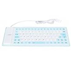 Portable Soft Silicone Keyboard, Foldable Flexible Keyboard, Roll Up Silent Soft Keyboard for PC Notebook Laptop (Blue)