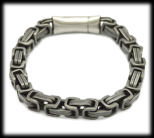 8.4 mm. Oljig look. Kejsarlänk i grått stål., B009880A