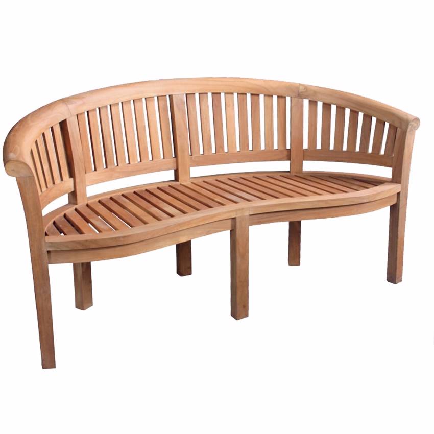 Skovlund Havebænk Teak - Banan 150 cm - Inkl. hynde | Møbelsalg.dk