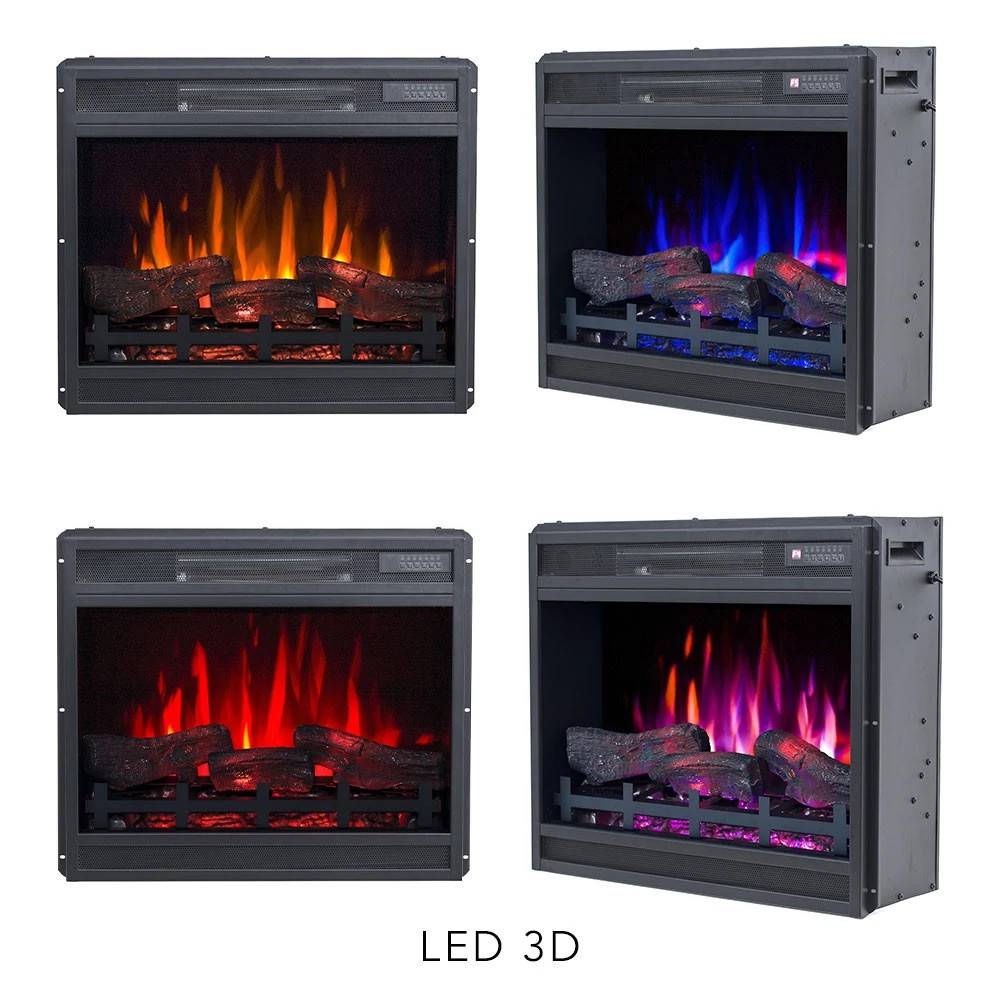 Lex elektrisk pejs – Lejrbålsflammelys, 2,0 kW, Energibesparende LED, Kirsebær