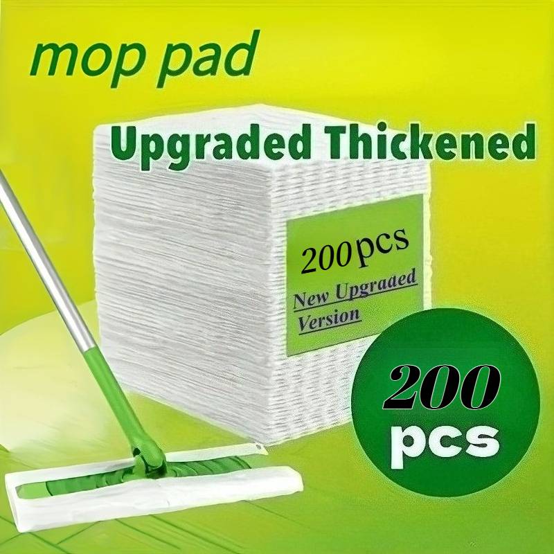 200-pack Dry Mop Replacement Pads, Electrostatic Non-woven Disposable Dusting Cloths, Floor Cleaning Cloths For Hair And Dust Particle , Suitable For Home, Bathroom, Kitchen, Bedroom