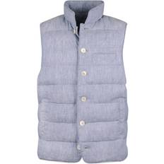 Stenströms Vest Buttoned Padded Linen Mélange Herr Höstjackor Stl. XL - Från Magasin - Blue (XL)