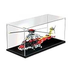 JOMIOD Akrylmonter för Lego 42145 Technic Airbus H175 räddningshelikopter, dammtät monter transparent akrylmonter monter monter kompatibel Lego 42145 modell – utan modellsats