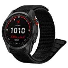 Rem med krok och ögla för Garmin Fenix 7S/Fenix 6S/Fenix 5S, 20 mm justerbart flätat nylonarmband för Fenix 7S Solar/Fenix 6S Pro/Fenix 5S Plus/Descent MK 2S / Instinct 2S/D2 Delta S