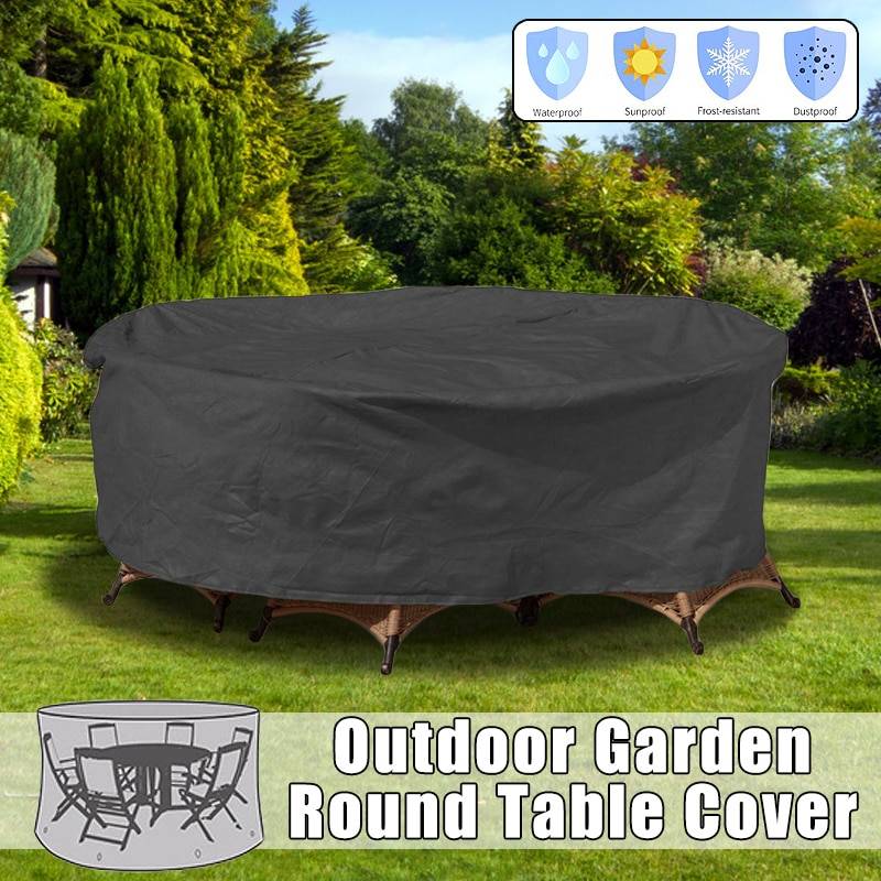 Oxford tyg runt möbelöverdrag dammtätt vattentätt för uteplats trädgårdsterrass runt bordslock poolskyddsväska - E 227 x 100cm