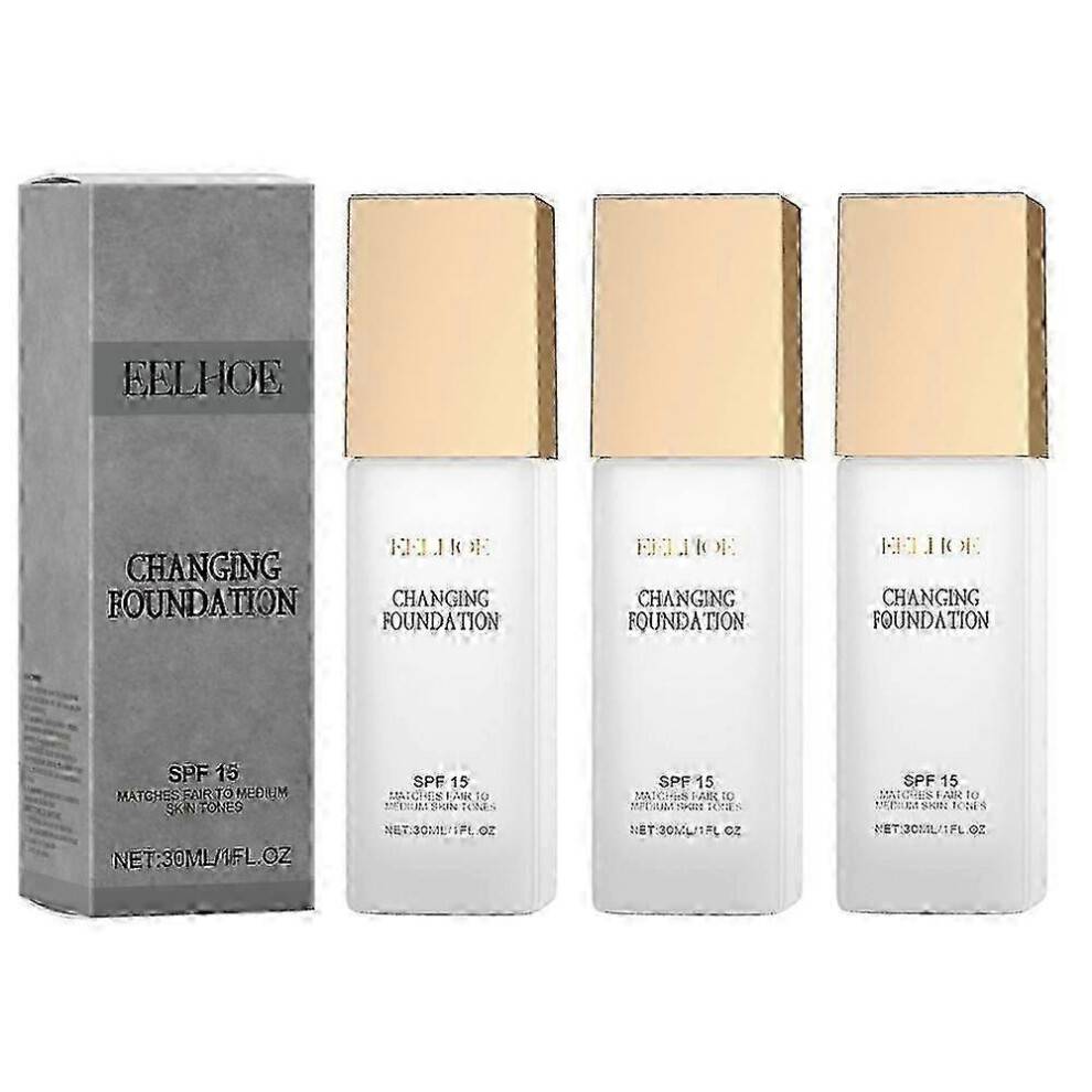 (3pcs) 2025 Changing Foundation Natural Colour-Changing Foundation for Women, Hydrating Magic Skin Changing Foundation