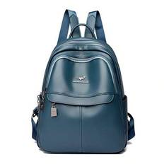 Ryggsäck i mjukt läder för kvinnor 2024 Hög kvalitet Casual Bagpack Skolväskor för tonåringsflickor Mochilas ryggsäck med stor kapacitet - Blå