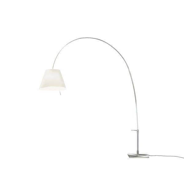 Lady Costanza Gulvlampe Alu Krop, Hvid Skærm med Lysdæmper.