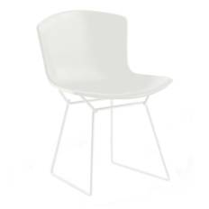 Knoll - Bertoia Plastic Side Chair utomhus, Vitt underrede, Svart sits - Matstolar utomhus - Harry Bertoia - Svart - Metall/Plast