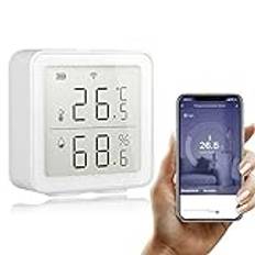 Ailgely Tuya WiFi-termometer hygrometer, intelligent hem trådlös temperatursensor, hygrometer termometer bildskärm, hemautomatisering scensystem kompatibel med Alexa