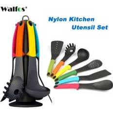 Walfos 7 st köksredskap set-matlagning redskapssats nonstick nylon köksredskapssats matlagningssked kök turner spatel soppa slev