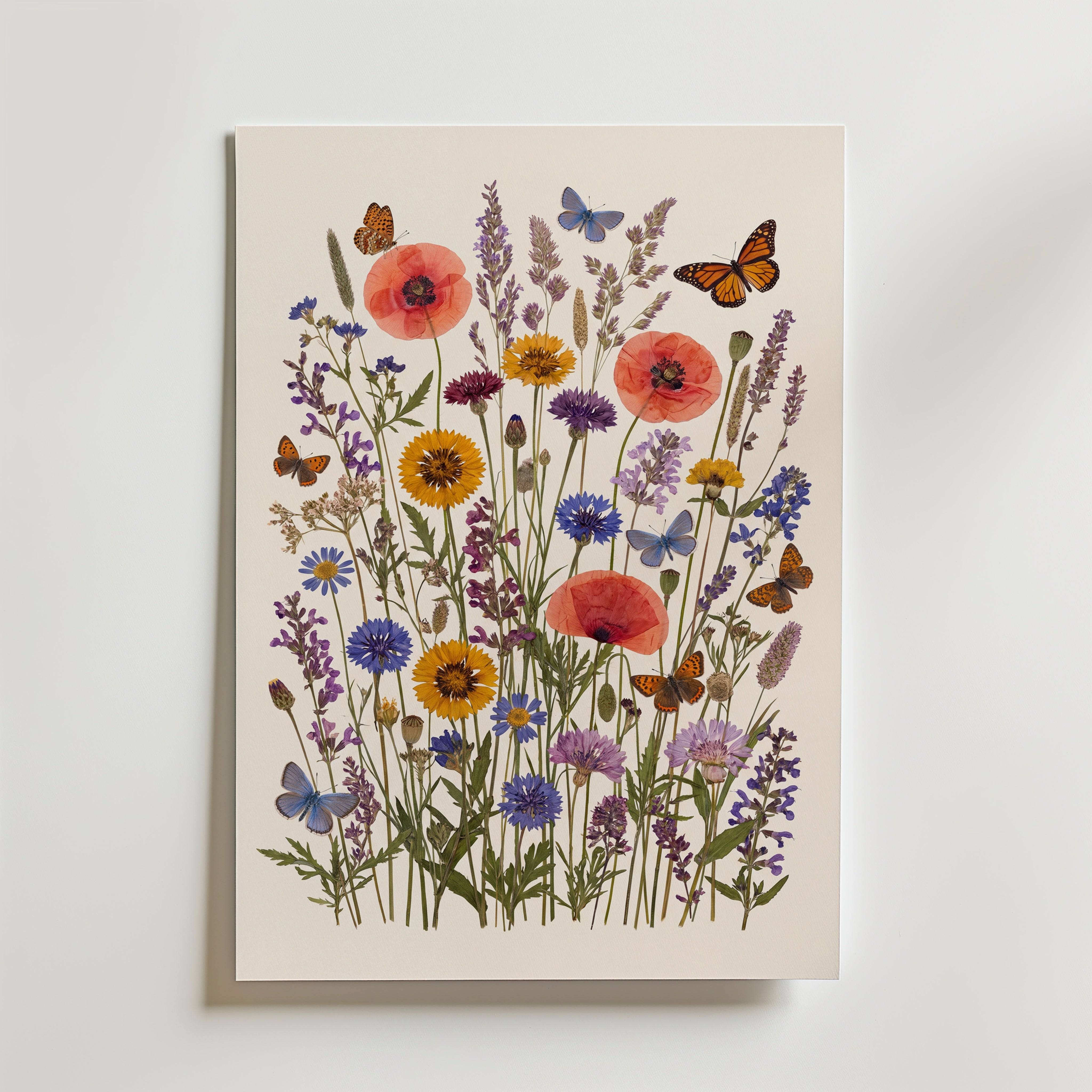 Wildflower Meadow Poster - Fine Art Poster 100x140 cm Utan passepartout