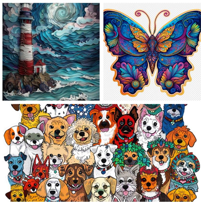 Wooden Jigsaw Puzzle - Set1 / A5 Plastic Box (A5 Plastic Box)