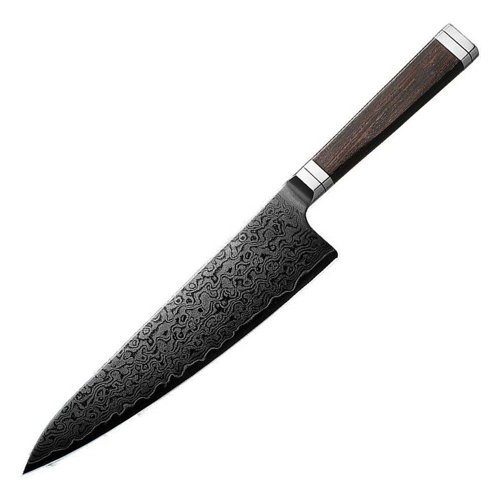 Enenra | Gyuto 210 mm | Japansk kokkekniv | Rinzen #1 & Sort Damaskus67.
