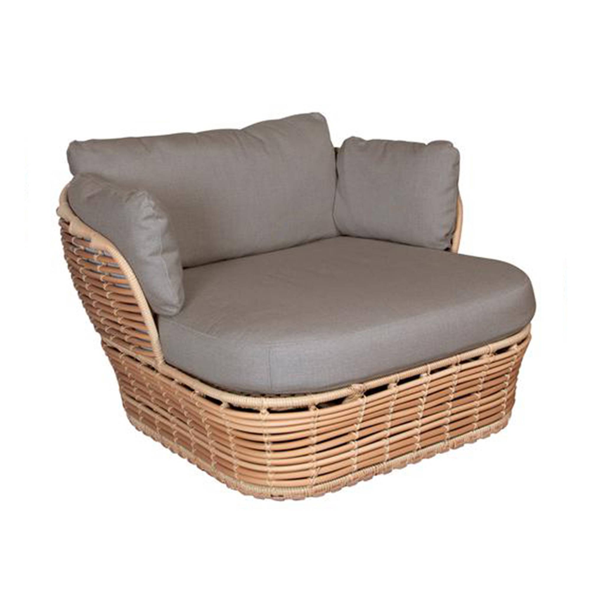 Cane-Line - Basket Natural/Taupe - Utomhusfåtöljer - Søren Rose Studio - Beige - Textilmaterial/Skum