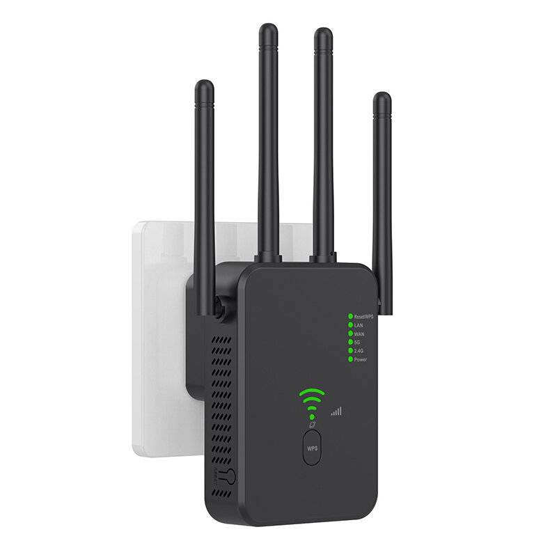 300 Mbps 1200 Mbps Trådlös WiFi-Förstärkare Wifi Signal Booster 2,4G/5G Dual-Band WiFi-Förlängare 802.11ac Gigabit WiFi-