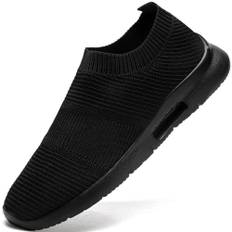 JUEQIBAA Slip on Sneaker Herren Turnschuhe Sportschuhe Laufschuhe Atmungsaktiv Joggingschuhe Straßenlaufschuhe Outdoor Walkingschuhe Schwarz 44