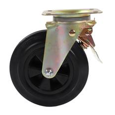 8in Caster Wheel PU Rubber Sole Low Noise Anti Impact Caster Replacement with Brake for Cart