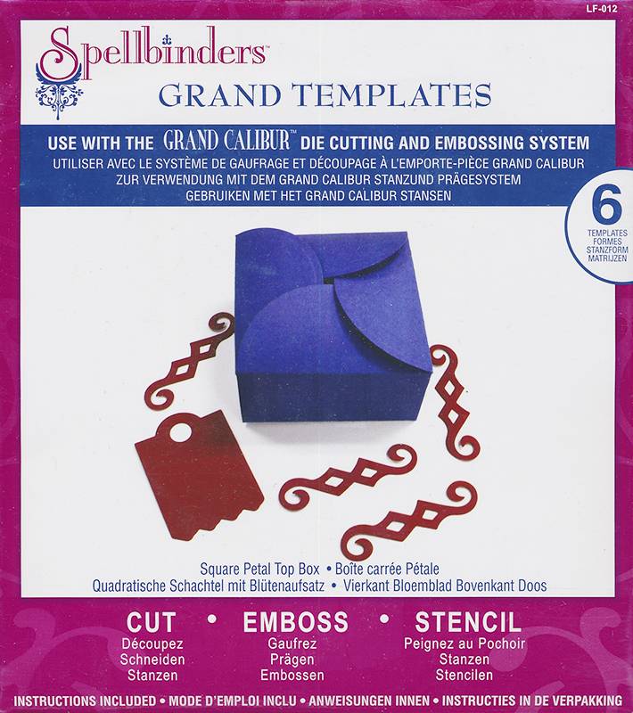 Dies 10006 - Grand Templates - Square Petal Top Box