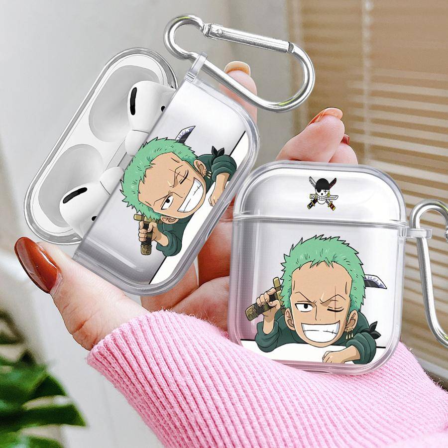 Tydliga hörlursfodral Skyddsfodral För Airpods Pro3 4 Pro 1 2 3 Pro2 Ones P-Bitar Luffy Zoro