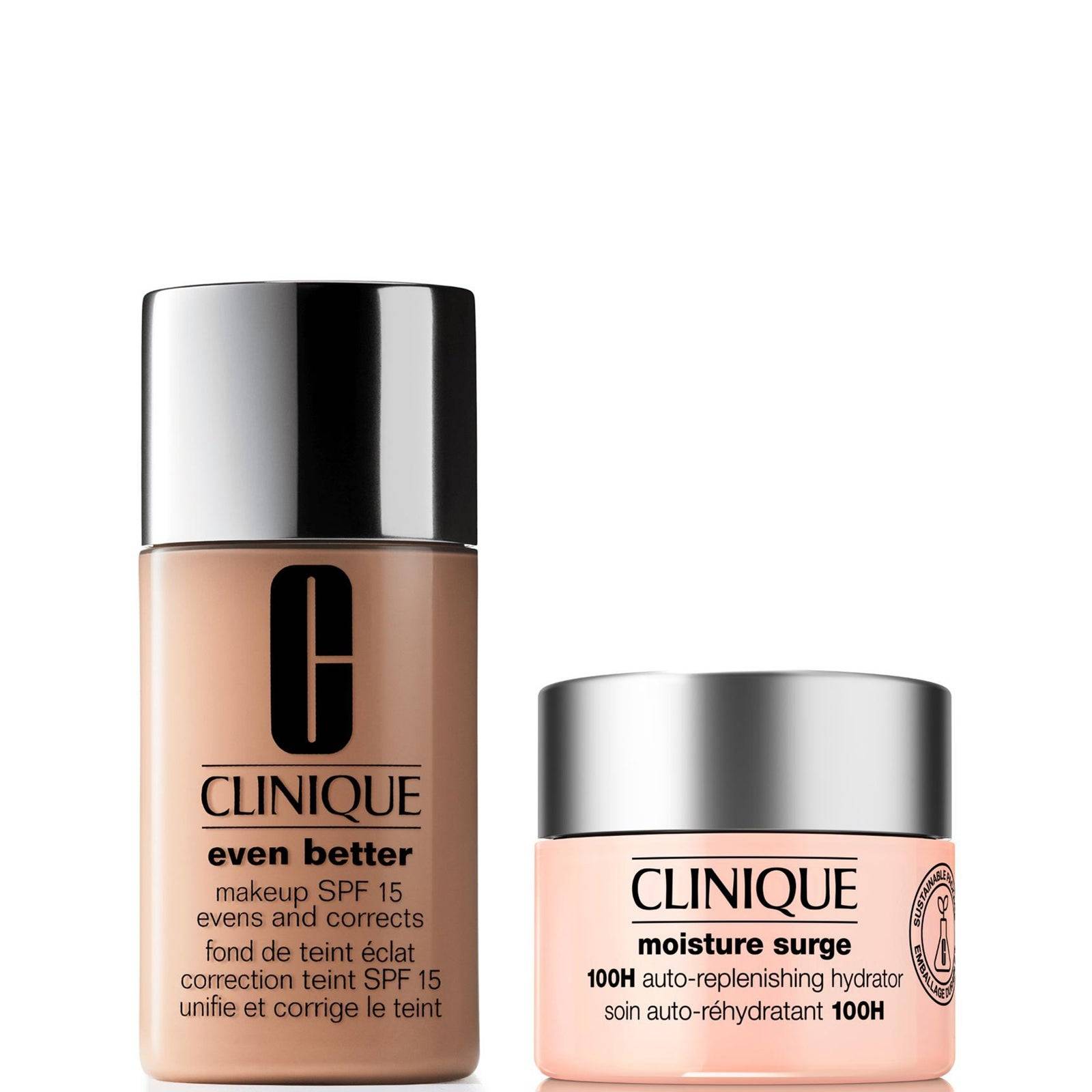 Clinique Even Better Vitamin Makeup Foundation & Moisture Surge 100H Hydrator Moisturiser Bundle (Various Shades) - CN 40 CREAM CHAMOIS