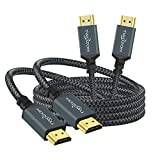 Twozoh 4K HDMI Cable 1M 2-Pack, Nylon Braided Cord Supports 18Gbps 3D/4K@60Hz/2160P/1080P