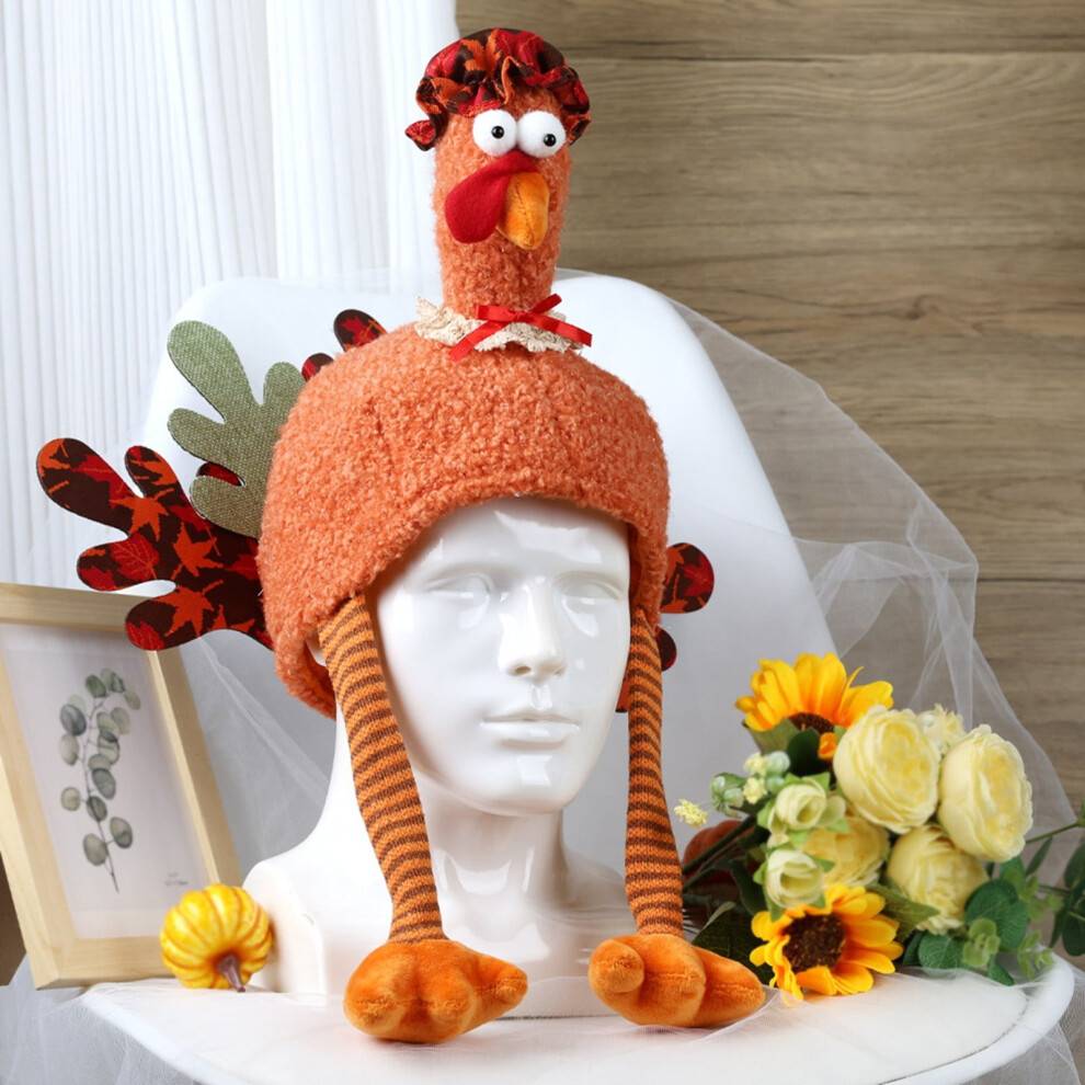 Thanksgiving kalkunhatte kalkuntravhue plys hovedbeklædning sjove hatte til Thanksgiving aften begivenhed festartikler tilbehør - tørklæde
