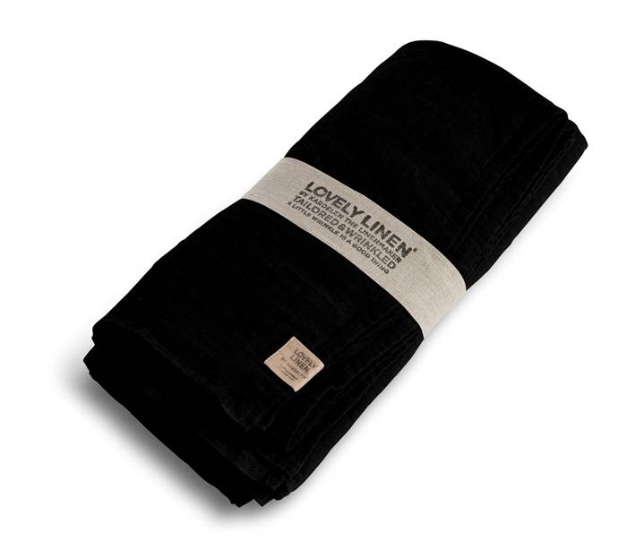 Lovely Linen - Lovely Dug 145 x 380 cm Black.