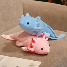 45 cm Kawaii Farverig Newt Plys Legetøj Fyldt Sød Axolotl Salamander Fuzzy Plys Fisk Forsonlig Lang Pude Pude Børn Gave A