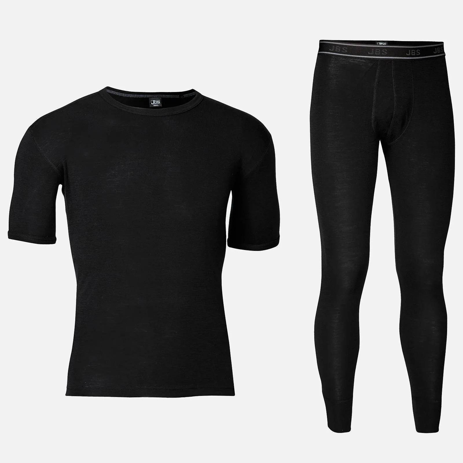 JBS Skiundertøj Herre Sæt Kortærmet - 100% Merinould - L / XL