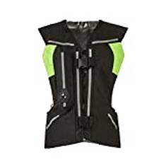 Motorcykel Airbag Väst Aramid Uppblåsbar Väst Lämplig for Hela Säsongen Motocross Skyddande Ridjacka (Color : Black, Size : M)