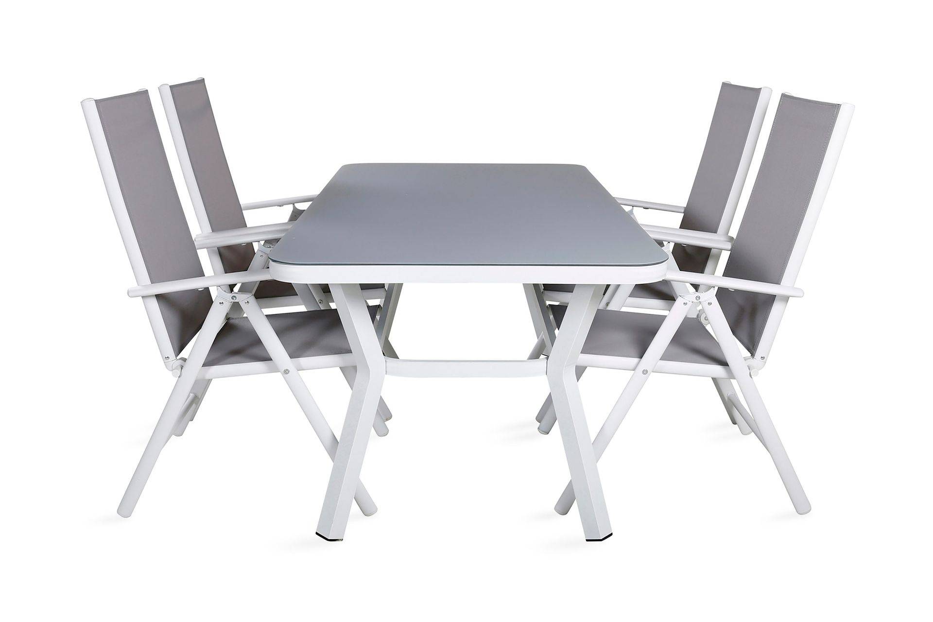 Virya Matgrupp Utomhus 160cm + 4 Break Positionsstolar - Vit/Grå utomhus Vit,Grå Venture Home