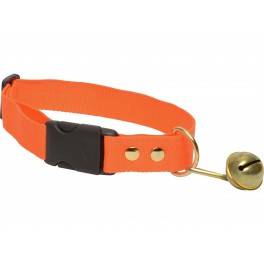 Hundehalsbånd orange med klokke 36-56 cm