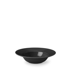 Lyngby Porcelæn Rhombe Earth Dyb tallerken Ø24.5 cm slate