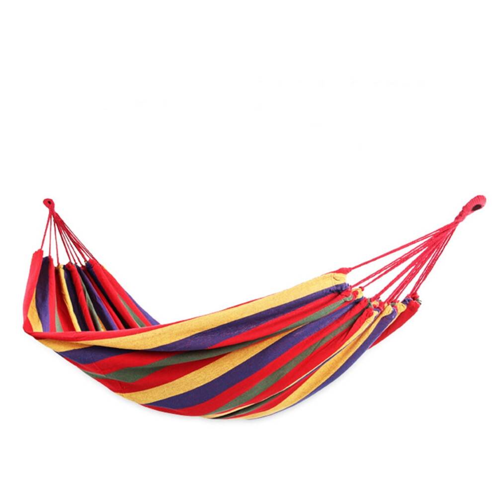 Udendørs hængekøje i lærred med striber til camping, 200x80 cm