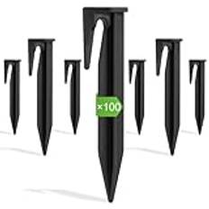 OFFCUP Jordspikar för robotgräsklippare, begränsningskabel, 100 stycken krokar, markankare, pinnar för begränsningstråd, krokar för begränsningskabel, kompatibel med Gardena, Husqvarna, Worx, Bosch