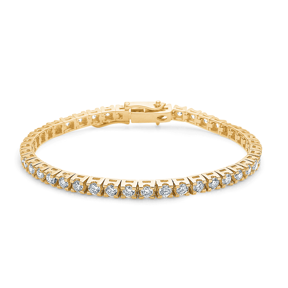 TENNIS armbånd i 14 kt. guld m. 4,00 ct. brillanter