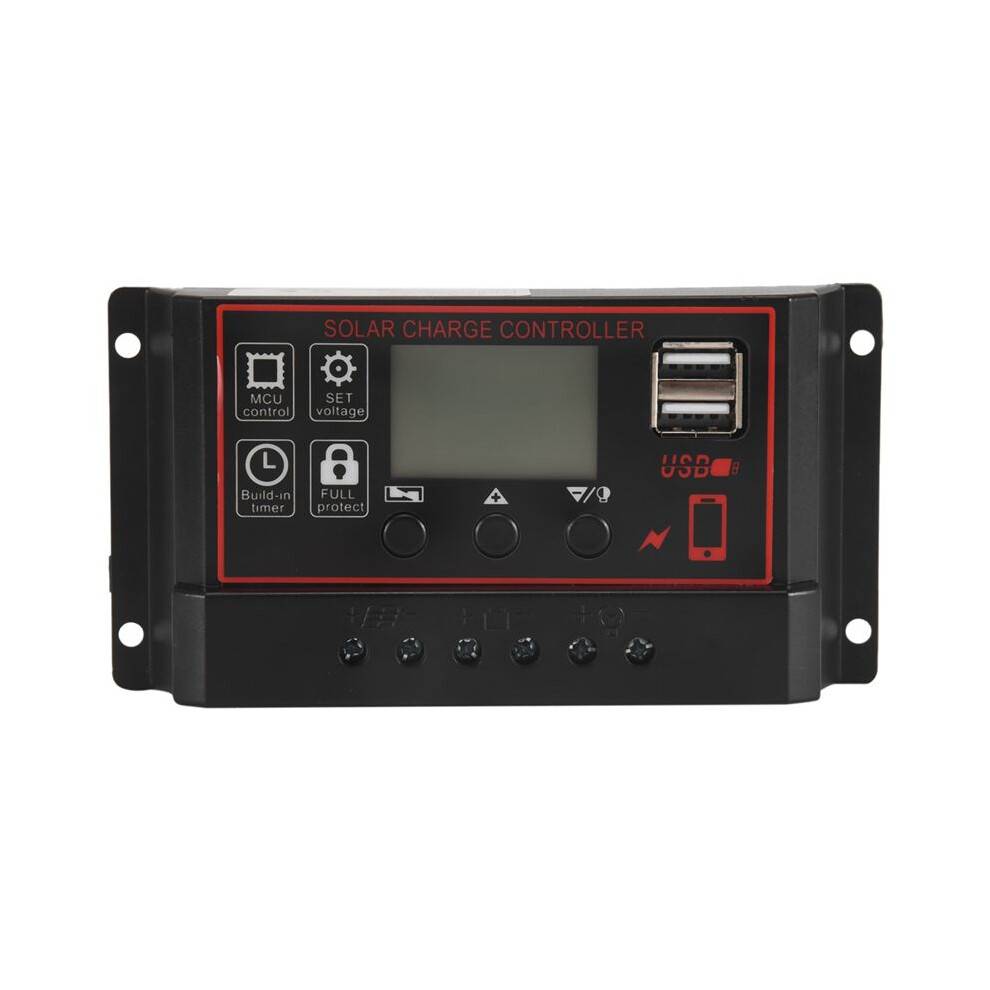 100A Solar Charge Controller Solar Panel Controller 12V 24V LCD Display Solar Panel Battery Regulator with USB Port