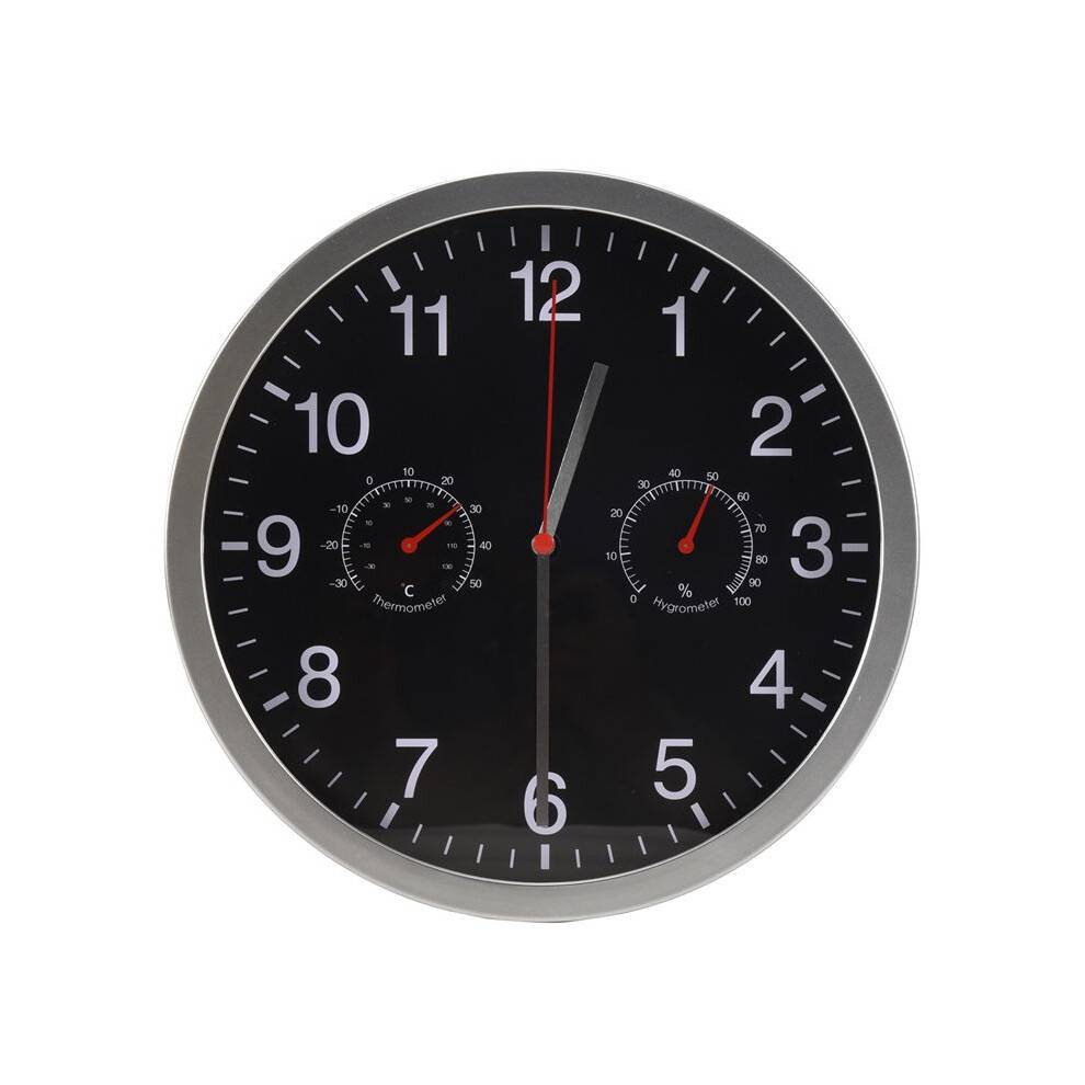 3 in 1 Silent Quartz Wall Clock Quiet Sweep Movement Thermometer Hygrometer No-Ticking Home Art Decor Wall Clock