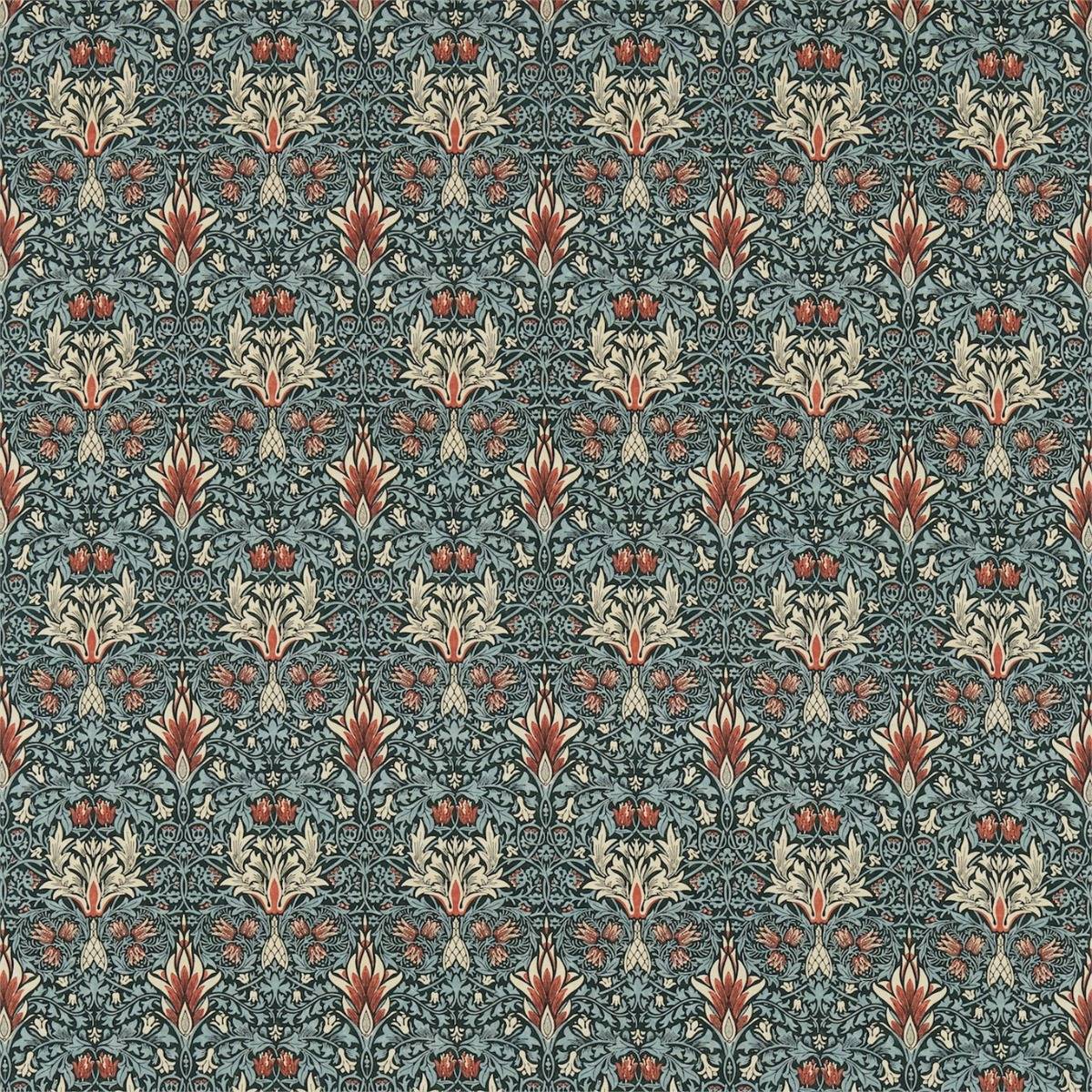 William Morris tyg Snakeshead Thistle/Russet