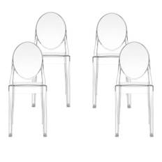 Kartell - Victoria Ghost Chair 4-pack - Matstolar - Philippe Starck - Transparent - Plast