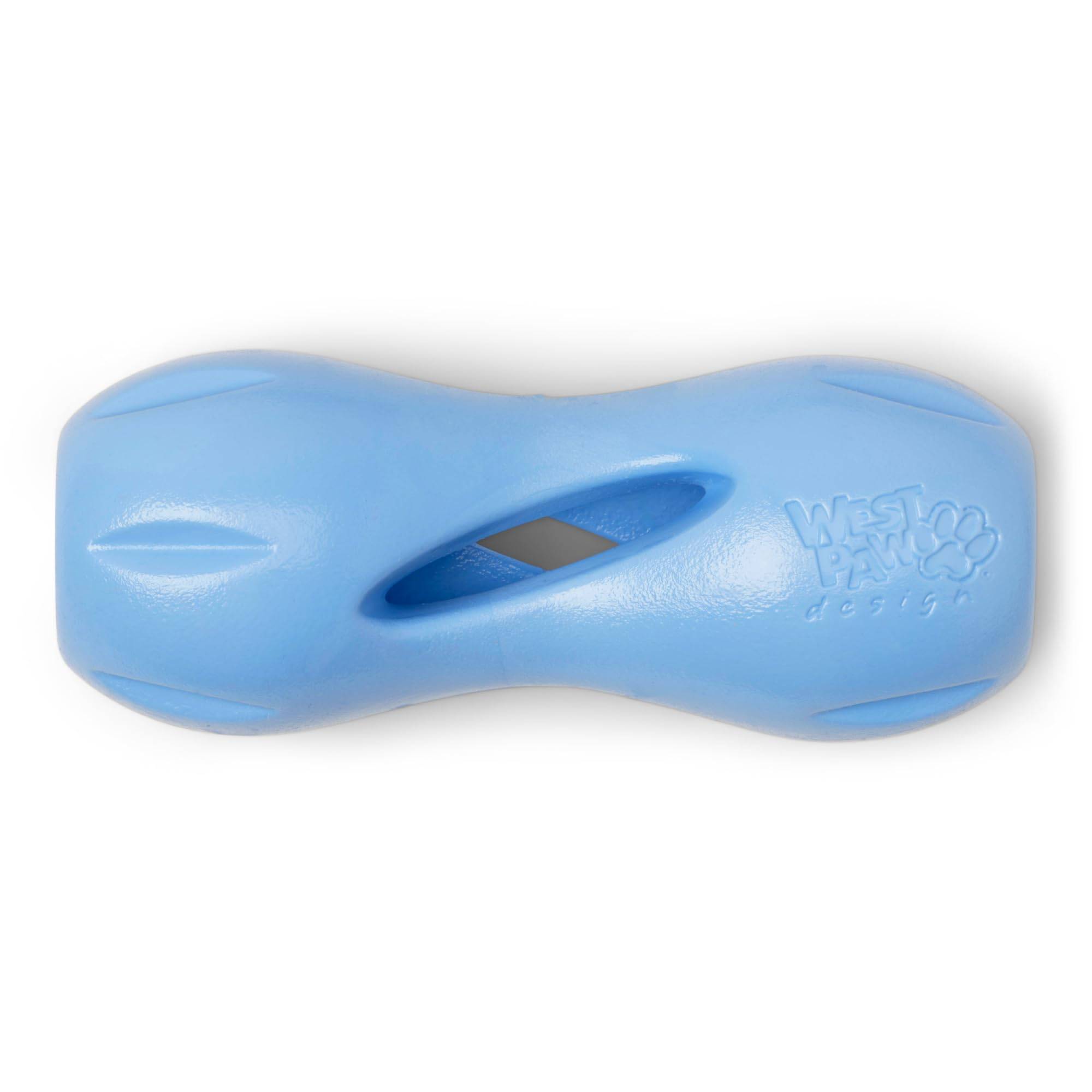 West Paw Zogoflex Quizle, a durable and unbreakable dog toy with treats and educational features. [Limited Edition Periwinkle (Blue) Size Small]
