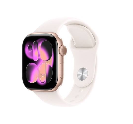 Apple Watch 11 Rose Gold 42mm aluminium case (S/M) with Light Blush Sport Band MEU04 (Open Box)