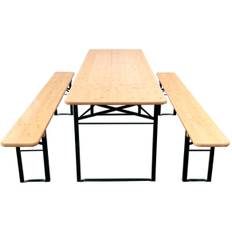 Brau Bord/bænk sæt 220x67 cm - Natur-sort