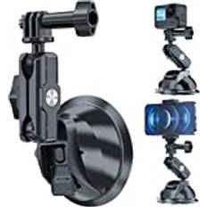 TELESIN Saugnapf Autohalterung für GoPro Hero 13 12 11 10 9 8 DJI Osmo Action 5 Pro 4 3 Pocket Insta360, Windschutzscheibenfenster-Armaturenbretthalterung, Marine-Autohalterung, Action Kamera Zubehör