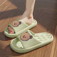 TEMU Kawaii Bear Pattern Cloud Slides, Casual Slip On Soft Sole Shoes, Comfortable Pillow Shower Shoes